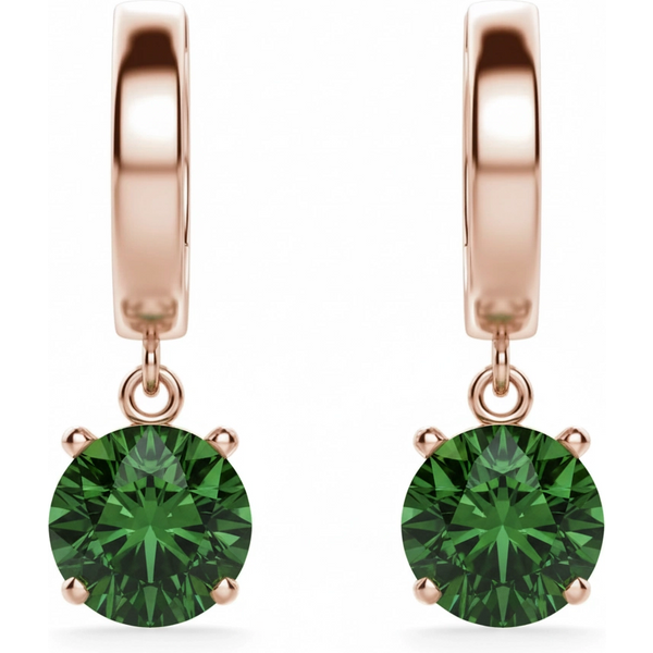 Pendientes Colgantes con Turmalina Redonda 2.00 ct Oro Rosa 417