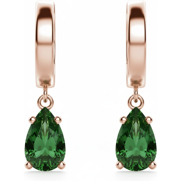 Pendientes Colgantes con Turmalina Pera 2.00 ct Oro Rosa 585