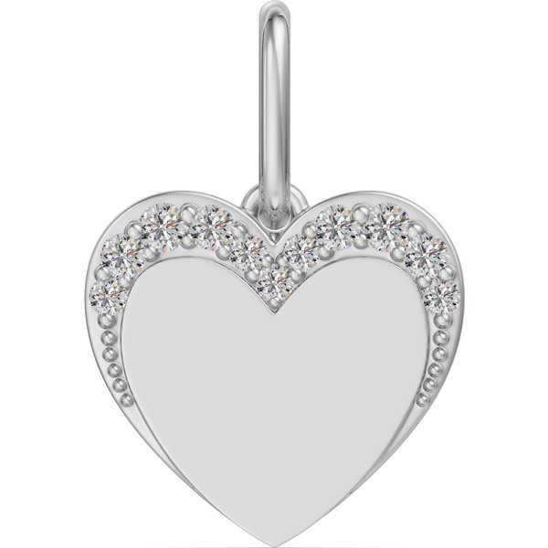 Charm Corazón Acentuado Diamante de Laboratorio Oro Blanco 417
