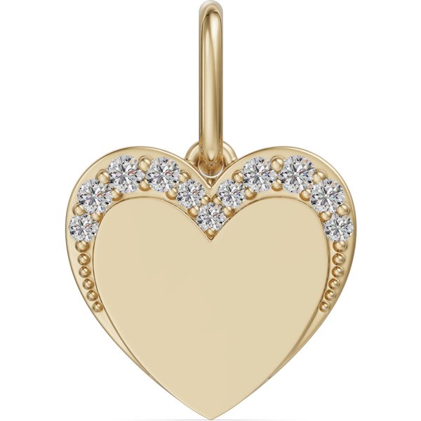 Charm Corazón Acentuado Diamante de Laboratorio Oro Amarillo 417