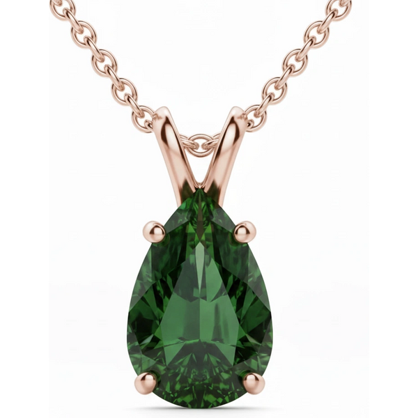 Colgante con Turmalina Pera 1.00 ct Basket Set Oro Rosa 585
