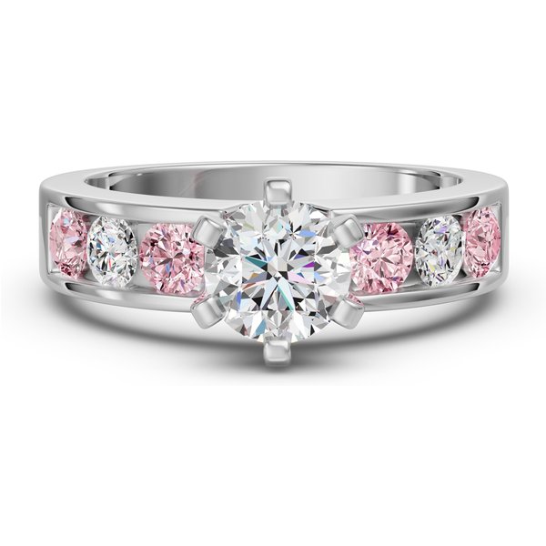 Anillo de Compromiso Diamond Diva Corte Redondo 2.00 Quilates - Rose - Diamante de Laboratorio Oro Blanco 585 (14K)
