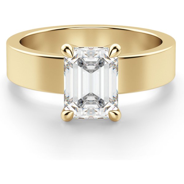 Anillo de Compromiso Audaz Basket Set Corte Esmeralda 0.50 ct Diamante de Laboratorio Oro Amarillo 585