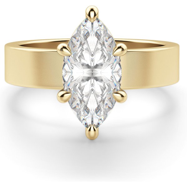 Anillo de Compromiso Audaz Basket Set Corte Marquesa 1.00 ct Diamante de Laboratorio Oro Amarillo 585
