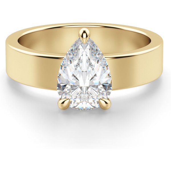 Anillo de Compromiso Audaz Basket Set Corte Pera 2.50 ct Diamante de Laboratorio Oro Amarillo 585