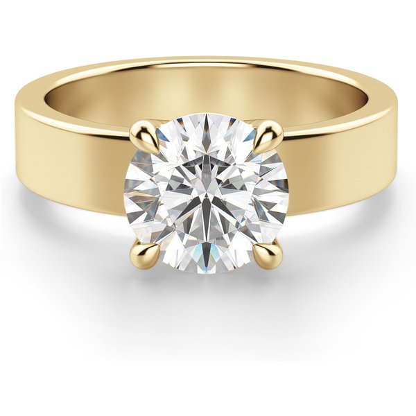 Anillo de Compromiso Audaz Basket Set Corte Redondo 1.25 ct Diamante de Laboratorio Oro Amarillo 585