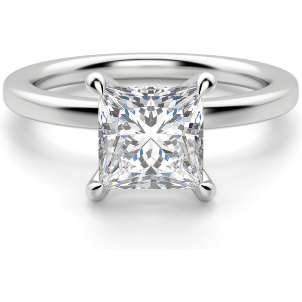 Anillo de Compromiso Arezzo Clásico Corte Princesa 0.50 ct Diamante de Laboratorio Oro Blanco 585