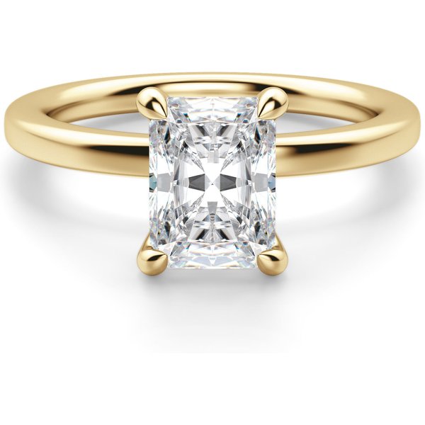 Anillo de Compromiso Arezzo Clásico Corte Radiante 0.75 ct Diamante de Laboratorio Oro Amarillo 585