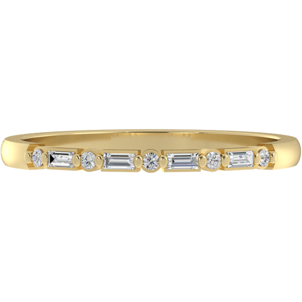 Alianza de Boda Petite Prong 1.30 MM con diamante de laboratorio Oro Amarillo 417 (10K)