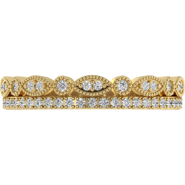 Alianza de Boda Double Tone 1.50 MM con diamante natural Oro Amarillo 417 (10K)