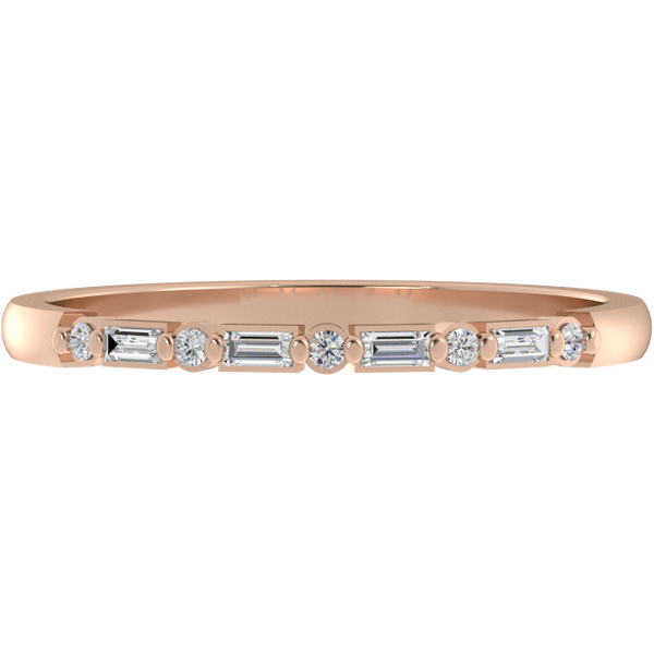 Alianza de Boda Petite Prong 1.30 MM con diamante de laboratorio Oro Rosa 585 (14K)