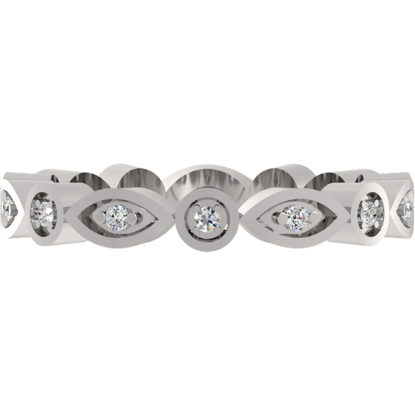 Alianza de Boda Diva Pavé con diamante de laboratorio Oro Blanco 585 (14K)