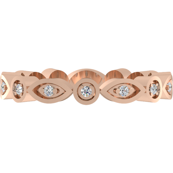 Alianza de Boda Diva Pavé con diamante natural Oro Rosa 417 (10K)