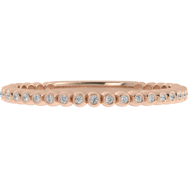Alianza de Boda Claw 1.30 MM con diamante de laboratorio Oro Rosa 417 (10K)