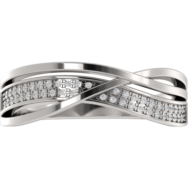 Alianza de Boda Pavé Elegant 1.50 MM con diamante de laboratorio Oro Blanco 585 (14K)