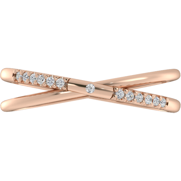 Alianza de Boda Aria con diamante de laboratorio Oro Rosa 417 (10K)