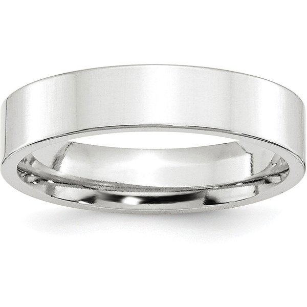 Alianza de Boda Plana Comfort Fit 5 mm Oro Blanco 585