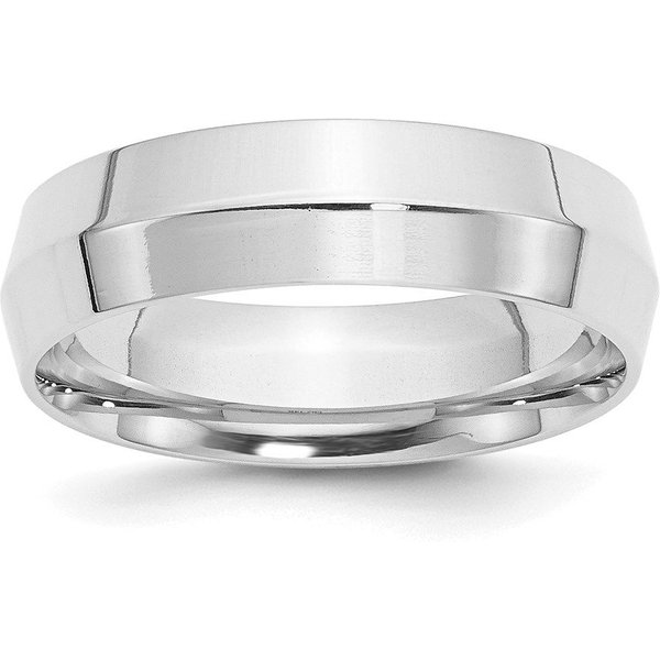 Alianza de Boda Knife Edge Comfort Fit 6 mm Oro Blanco 585