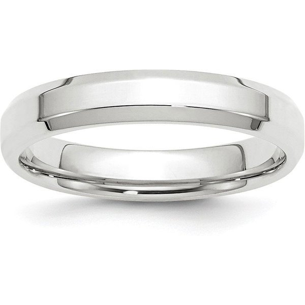 Alianza de Boda Biselado Comfort Fit 4 mm Oro Blanco 585