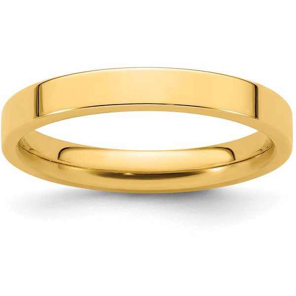 Alianza de Boda Plana Comfort Fit 3 mm Oro Amarillo 585