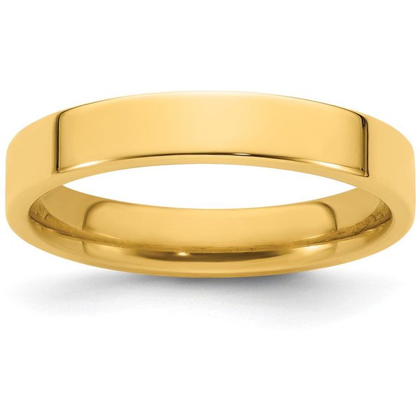 Alianza de Boda Plana Comfort Fit 4 mm Oro Amarillo 585