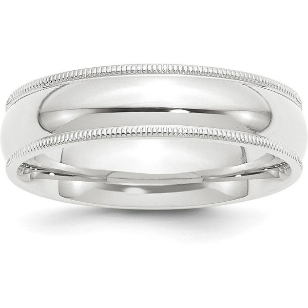 Alianza de Boda Milgrain Comfort Fit 6 mm Platino 950