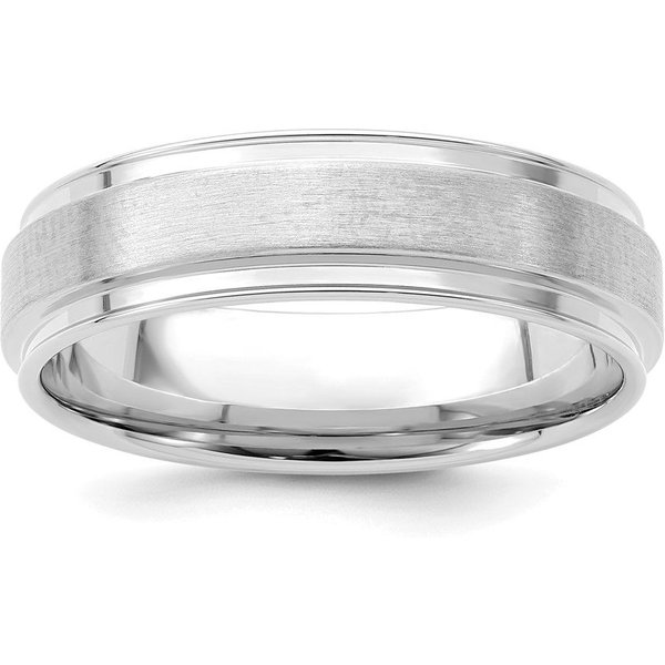 Alianza de Boda Cepillada Step Down 6 mm Oro Blanco 585