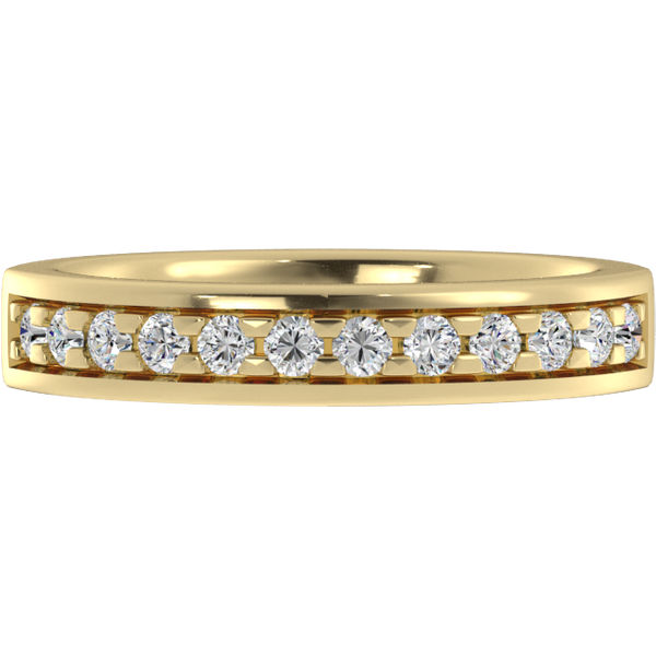 Alianza de Boda con Engaste en Canal con diamante de laboratorio Oro Amarillo 417 (10K)