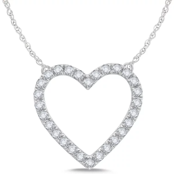 Collar de Diamantes en Forma de Corazón Diamante de Laboratorio Oro Blanco 585 (14K)