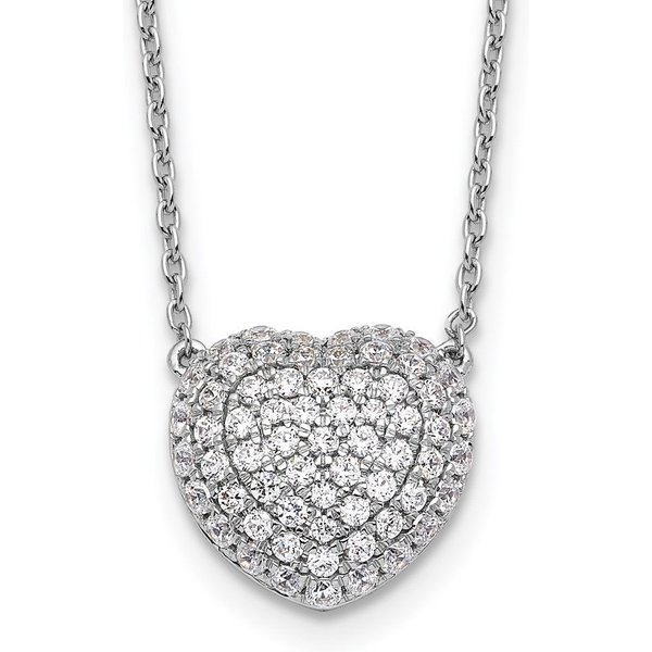 Collar Corazón de Diamantes de Laboratorio Oro Blanco 585 (14K)