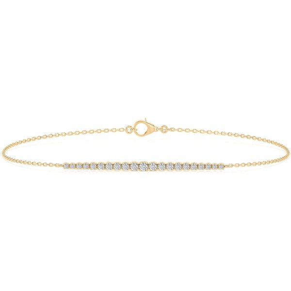 Pulsera Ajustable con Diamantes de Laboratorio Graduales Oro Amarillo 585 (14K)