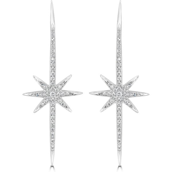 Pendientes Starburst Diamante Natural 0.43 ct. tot. Oro Blanco 585 (14K)
