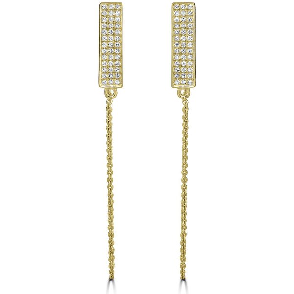 Pendientes de Cadena con Diamante Natural 0.21 ct. tot. Oro Amarillo 585 (14K)