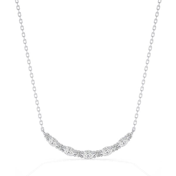 Collar Smile de Diamantes Brillantes Diamante de Laboratorio Oro Blanco 585 (14K)