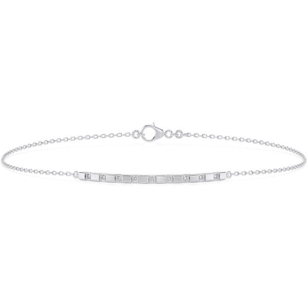 Pulsera de Diamantes con Barra Lineal Diamante de Laboratorio Oro Blanco 585 (14K)