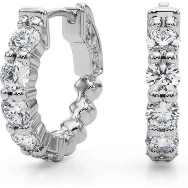Aros con Diamantes 1.65 ct. tot. Diamante de Laboratorio Oro Blanco 585 (14K)