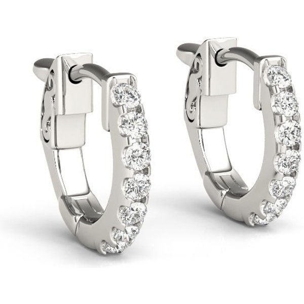 Pendientes Huggie Pavé 0.28 ct. tot. Diamante de Laboratorio Oro Blanco 585 (14K)
