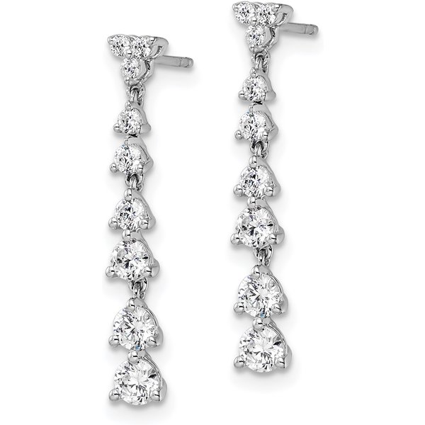 Pendientes Largos con Diamantes de Laboratorio 1.00 ct. tot. Oro Blanco 585 (14K)