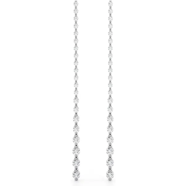 Pendientes Largos 4.50 ct. tot. Diamante de Laboratorio Oro Blanco 585 (14K)