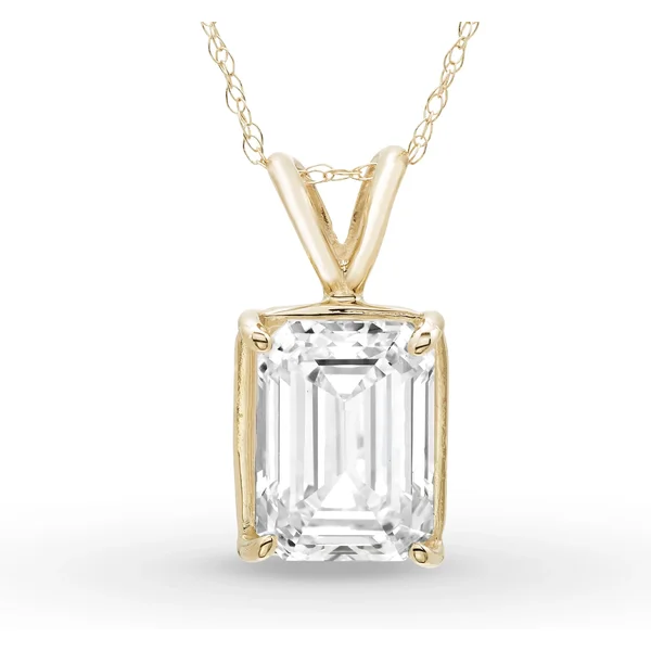 Colgante Solitario Esmeralda 1.50 ct Diamante de Laboratorio Oro Amarillo 585 (14K)
