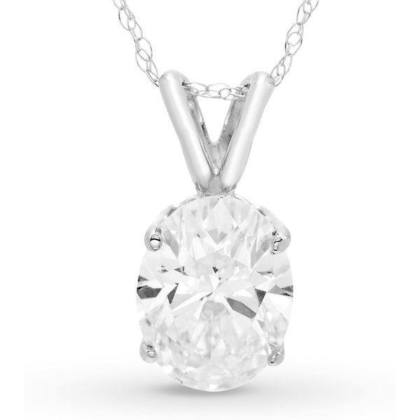 Colgante Solitario Ovalado 2.00 ct Diamante de Laboratorio Oro Blanco 585 (14K)