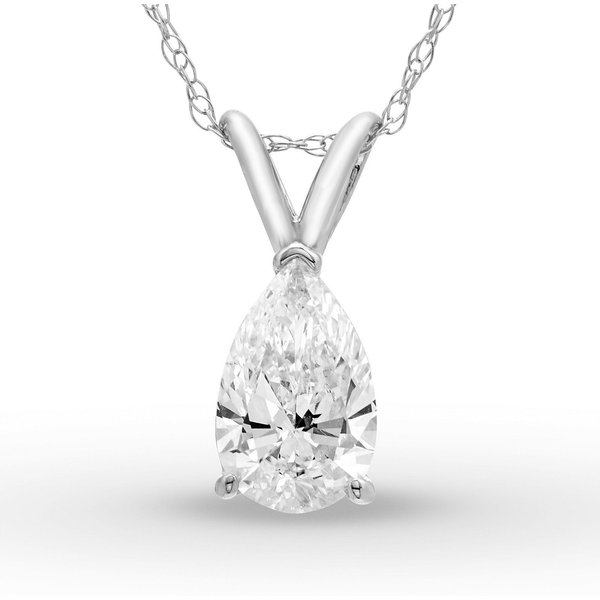 Colgante Solitario Pera 0.75 ct Diamante de Laboratorio Oro Blanco 585 (14K)