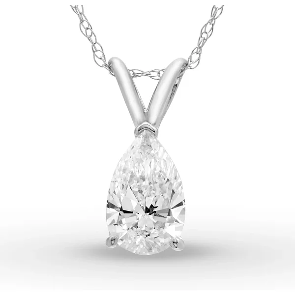 Colgante Solitario Pera 2.00 ct Diamante de Laboratorio Oro Blanco 585 (14K)