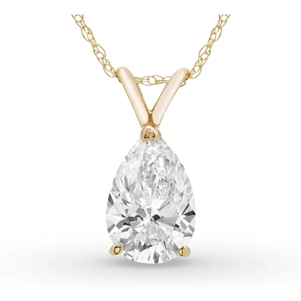 Colgante Solitario Pera 2.00 ct Diamante de Laboratorio Oro Amarillo 585 (14K)