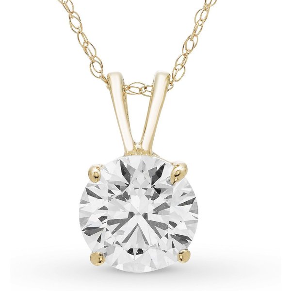 Colgante Solitario Redondo 1.50 ct Diamante de Laboratorio Oro Amarillo 585 (14K)