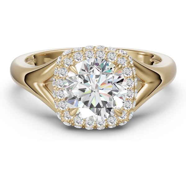 Anillo de Compromiso Halo Clásico 2.50 ct Diamante de Laboratorio Oro Amarillo 585 (14K)