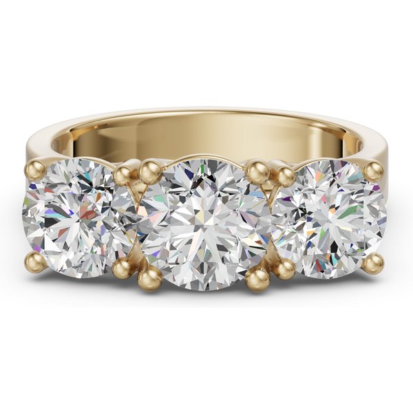 Anillo de Compromiso Open Arms Corte Redondo 3.00 ct Diamante de Laboratorio Oro Amarillo 750 (18K)