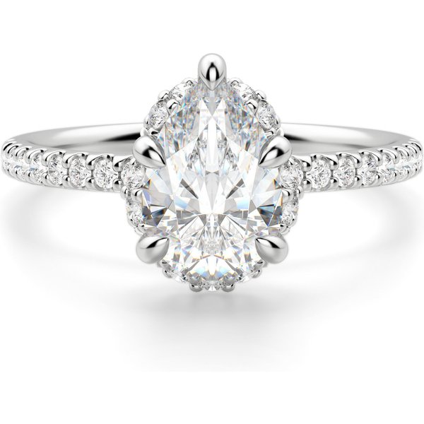 Anillo de Compromiso Corte Pera 1.75 ct Novara Diamante de Laboratorio Oro Blanco 585 (14K)