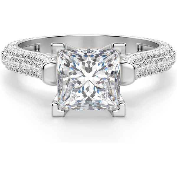Anillo de Compromiso Corte Princesa 2.50 ct Seine Diamante de Laboratorio Oro Blanco 585