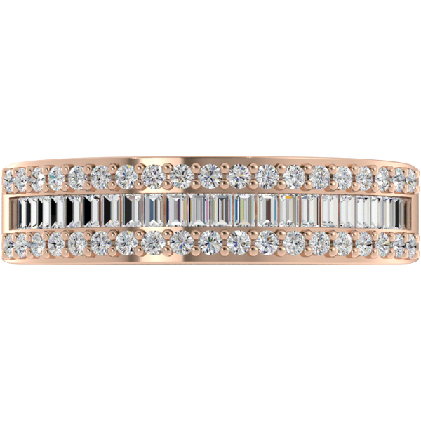 Alianza de Boda Channel Mix 4.70 MM con diamante de laboratorio Oro Rosa 750 (18K)